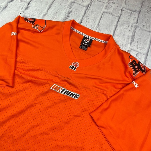 CFL BC Lions 🦁 Reebok Authentic Orange Football Jersey Sz L Brand New - Picture 2 of 9
